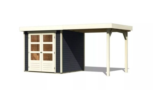 Karibu fából készült kerti ház Askola 2 + egy menedéket 240 cm (38654) antracit