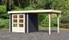 Karibu fából készült kerti ház Askola 2 + egy menedéket 240 cm (38654) antracit