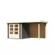 Karibu fából készült kerti ház Askola 2 + egy menedéket 240 cm beleértve a hátsó falat is (9165) terragrau