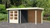 Karibu fából készült kerti ház Askola 2 + egy menedéket 240 cm beleértve a hátsó falat is (38655) antracit