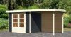 Karibu fából készült kerti ház Askola 3 + egy menedéket 240 cm beleértve a hátsó falat is (38663) antracit