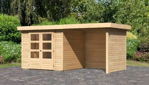 Karibu fából készült kerti ház Askola 3 + egy menedéket 240 cm (77725) natur