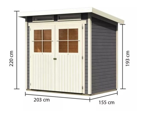 Karibu fából készült kerti ház Glucksburg 2 (68190) terragrau