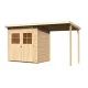 Karibu fából készült kerti ház Glucksburg 2 + egy menedéket 190 cm (83229) natur