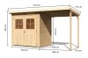 Karibu fából készült kerti ház Glucksburg 2 + egy menedéket 190 cm (83229) natur