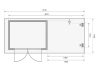 Karibu fából készült kerti ház Glucksburg 2 + egy menedéket 190 cm (83230) terragrau