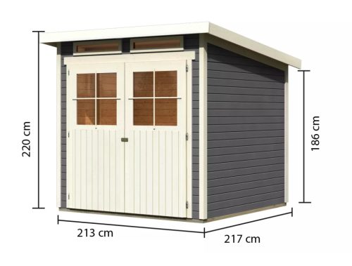 Karibu fából készült kerti ház Karibu Glucksburg 3 (68214) terragrau