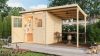 Karibu fából készült kerti ház Glucksburg 3 + egy menedéket 190 cm (83231) natur