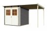 Karibu fából készült kerti ház Karibu Glucksburg 3 + egy menedéket 190 cm (68769) terragrau