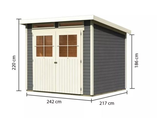Karibu fából készült kerti ház Glucksburg 4 (68216) terragrau