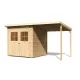 Karibu fából készült kerti ház Glucksburg 4 + egy menedéket 190 cm (83232) natur