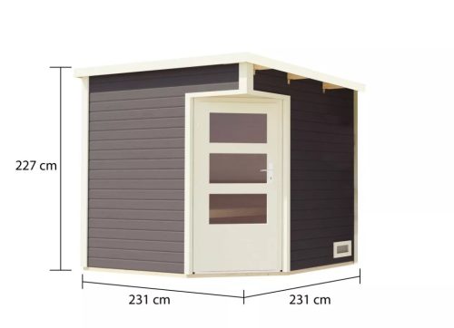 Karibu finn szauna PELLE (40176) terragrau