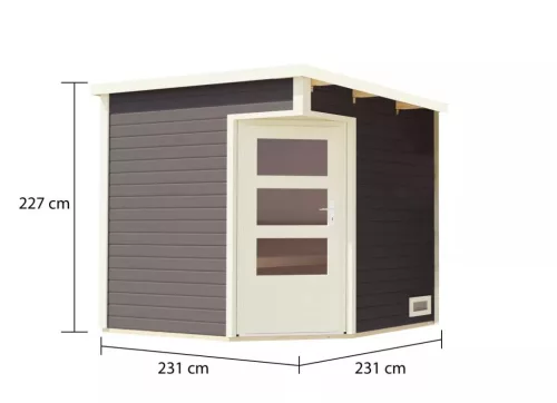 Karibu finn szauna PELLE (40176) terragrau