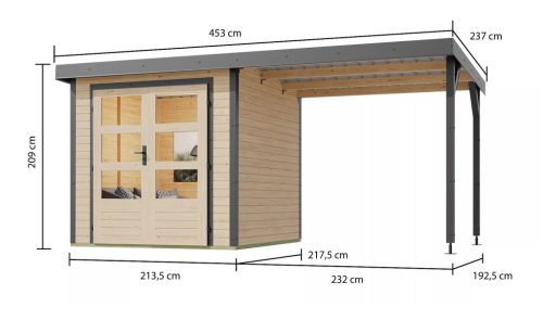Karibu hibrid kerti ház Jupiter A (93423) natur / terragrau