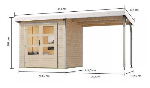 Karibu hibrid kerti ház Jupiter A (93422) natur / fehér