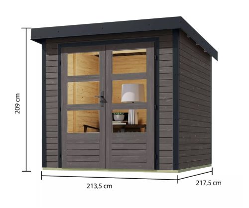 Karibu hibrid kerti ház Jupiter B (93413) terragrau / antracit