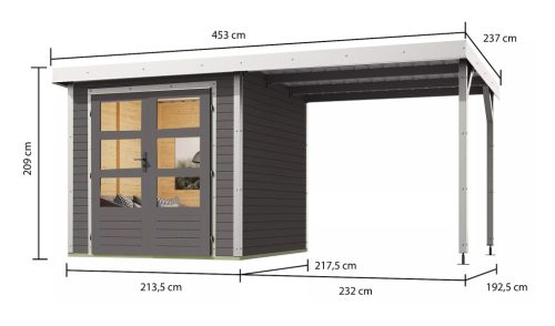 Karibu hibrid kerti ház Jupiter B (93426) terragrau / fehér