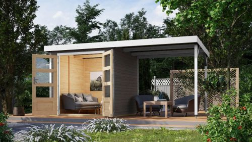 Karibu hibrid kerti ház Jupiter B (93426) terragrau / fehér