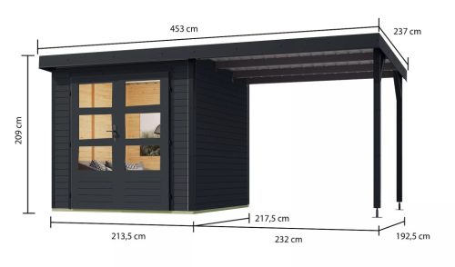 Karibu hibrid kerti ház Jupiter C (93431) antracit / antracit