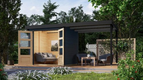 Karibu hibrid kerti ház Jupiter C (93431) antracit / antracit