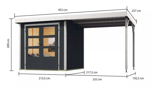 Karibu hibrid kerti ház Jupiter C (93429) antracit / fehér