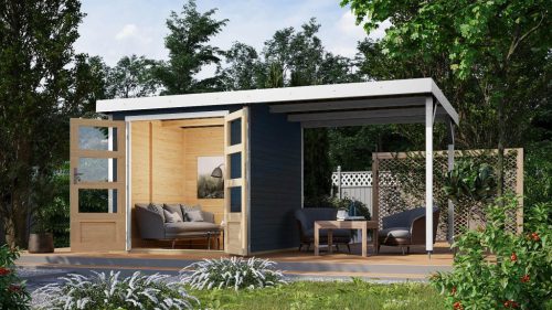 Karibu hibrid kerti ház Jupiter C (93429) antracit / fehér