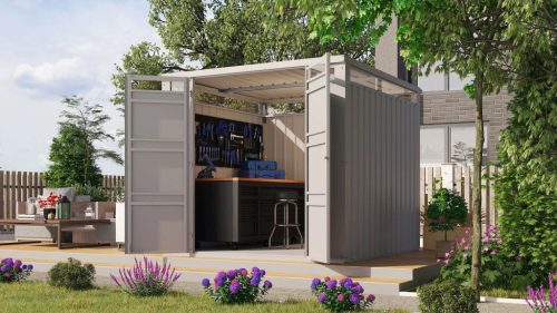 Karibu bádog kerti ház Callisto 2 (98010) szürke