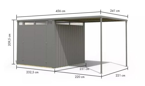 Karibu bádog kerti ház Callisto 2 (98015) szürke