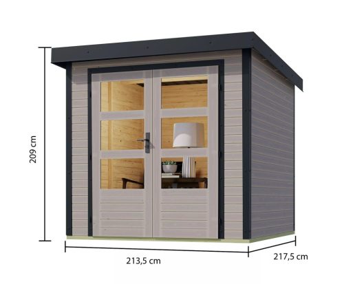 Karibu hibrid kerti ház Jupiter D (93419) világosszürke / antracit