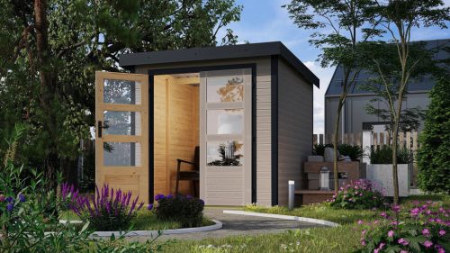 Karibu hibrid kerti ház Jupiter D (93419) világosszürke / antracit