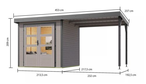 Karibu hibrid kerti ház Jupiter D (93433) világosszürke / terragrau
