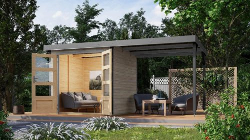 Karibu hibrid kerti ház Jupiter D (93433) világosszürke / terragrau