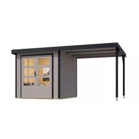 Karibu hibrid kerti ház (93434) világosszürke / antracit