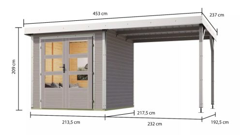 Karibu hibrid kerti ház Jupiter D (93432) világosszürke / fehér