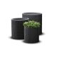 KETER S+M+L CYLINDER PLANTERS MŰRATTAN VIRÁGCSERÉP SZETT - GRAFIT