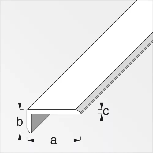 Alfer L-profil aszimmetrikus, fózolt alumínium nyers 14x10x2,5 mm 1m