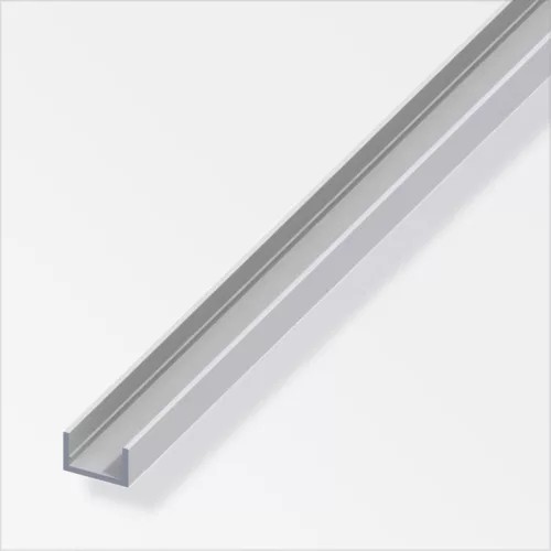 Alfer U-profil alumínium ezüsteloxált 10x13,5x1,5 mm 1m