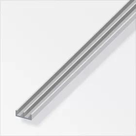 Alfer kettős U-profil, alumínium ezüsteloxált 6x15,9x6x1,3 mm 1m