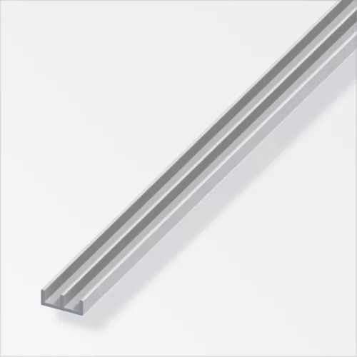 Alfer kettős U-profil, alumínium ezüsteloxált 6x15,9x6x1,3 mm 1m