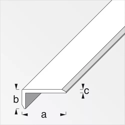 Alfer L-profil aszimmetrikus, fózolt, alumínium ezüsteloxált, 19,6x8,6x1,6 mm 1m