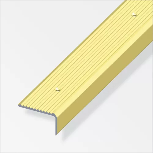 Alfer lépcsőprofil, csavarozható, bordázott, alumínium rézeloxált, 41x23 mm 1m