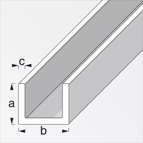 Alfer U-profil alumínium ezüsteloxált 8,2x10,1x1,3 2m