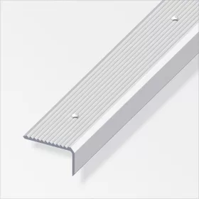 Alfer lépcsőprofil, csavarozható, bordázott, alumínium ezüsteloxált, 41x23 mm 2m