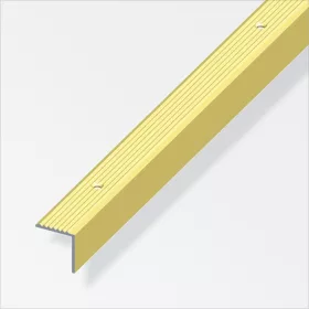 Alfer lépcsőprofil csavarozható, bordázott, alumínium rézeloxált 19x20 mm 2m
