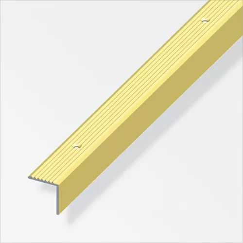 Alfer lépcsőprofil csavarozható, bordázott, alumínium rézeloxált 19x20 mm 2m