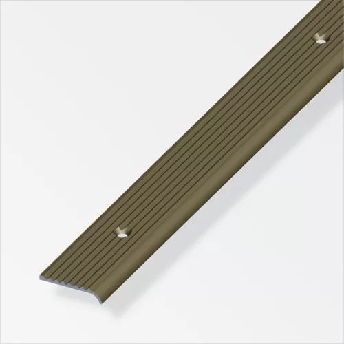 Alfer záróprofil csavarozható, bordázott, alumínium bronzeloxált 25x6 mm 2m