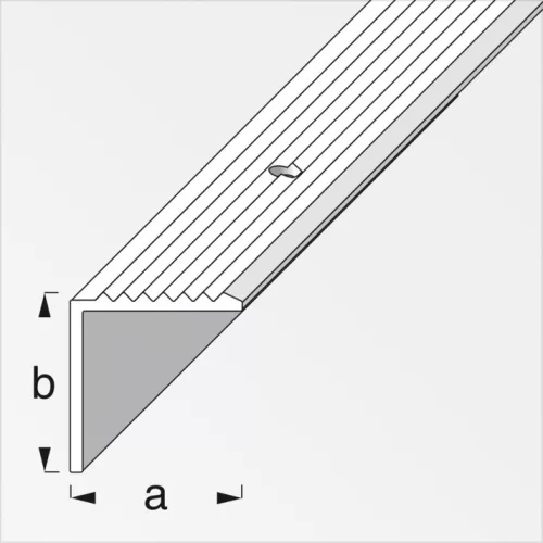 Alfer lépcsőprofil csavarozható, bordázott, alumínium bronzeloxált 19x20 mm 2m