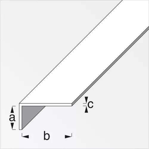 Alfer L-profil aszimmetrikus, PVC fehér 16x19x1,3 mm 1m