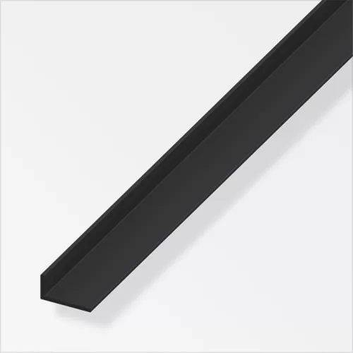 Alfer L-profil aszimmetrikus, PVC fekete 20x10x1,5 mm 2m