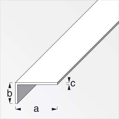 Alfer L-profil aszimmetrikus, PVC fehér 20x10x1,5 mm 2m